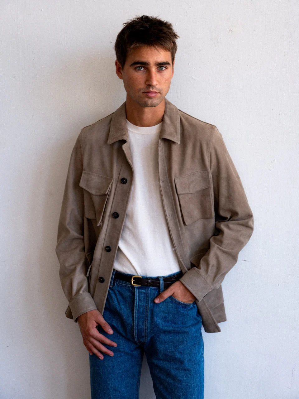 Safari Jacket - Tan Suede