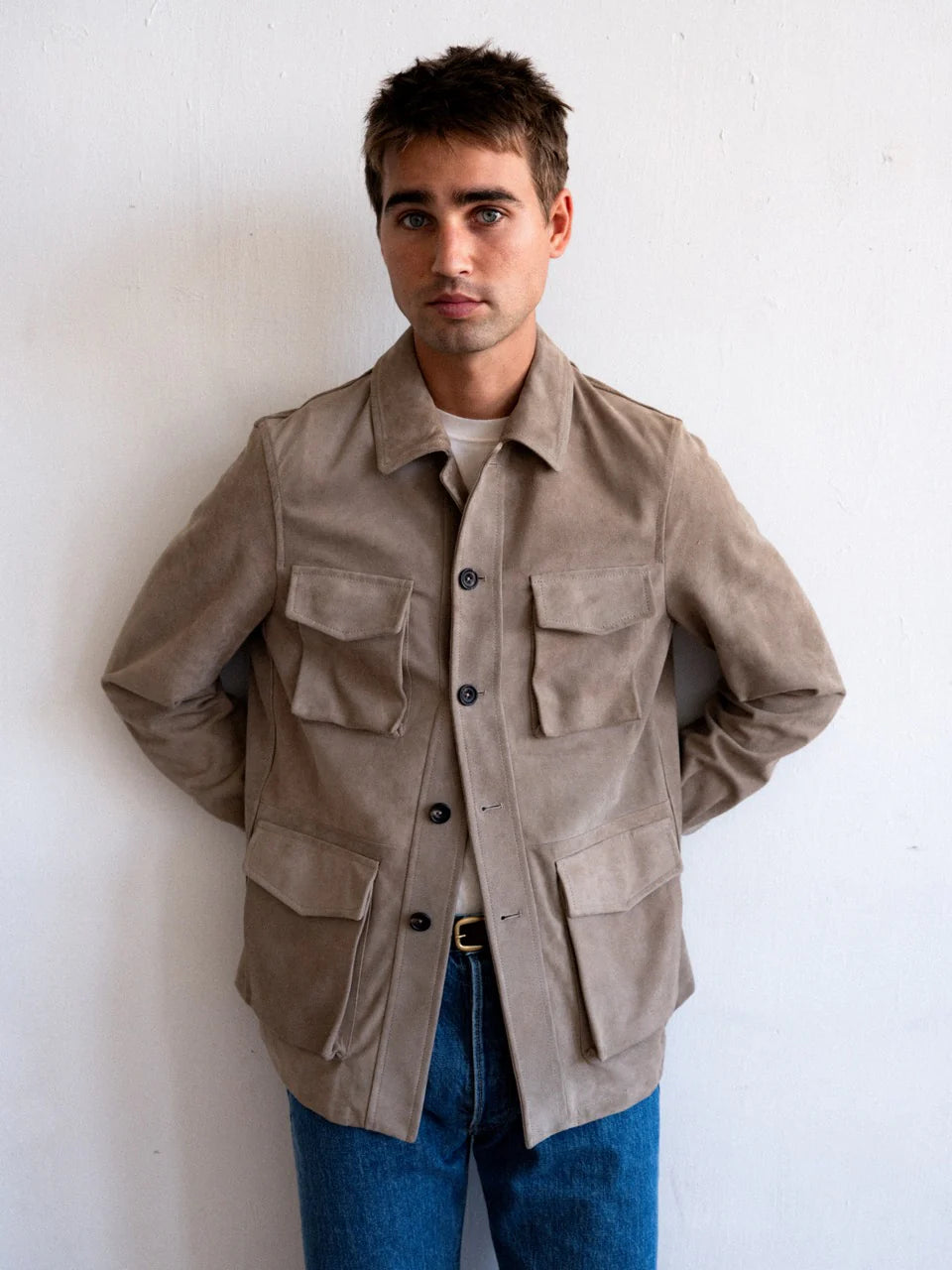 Safari Jacket - Tan Suede