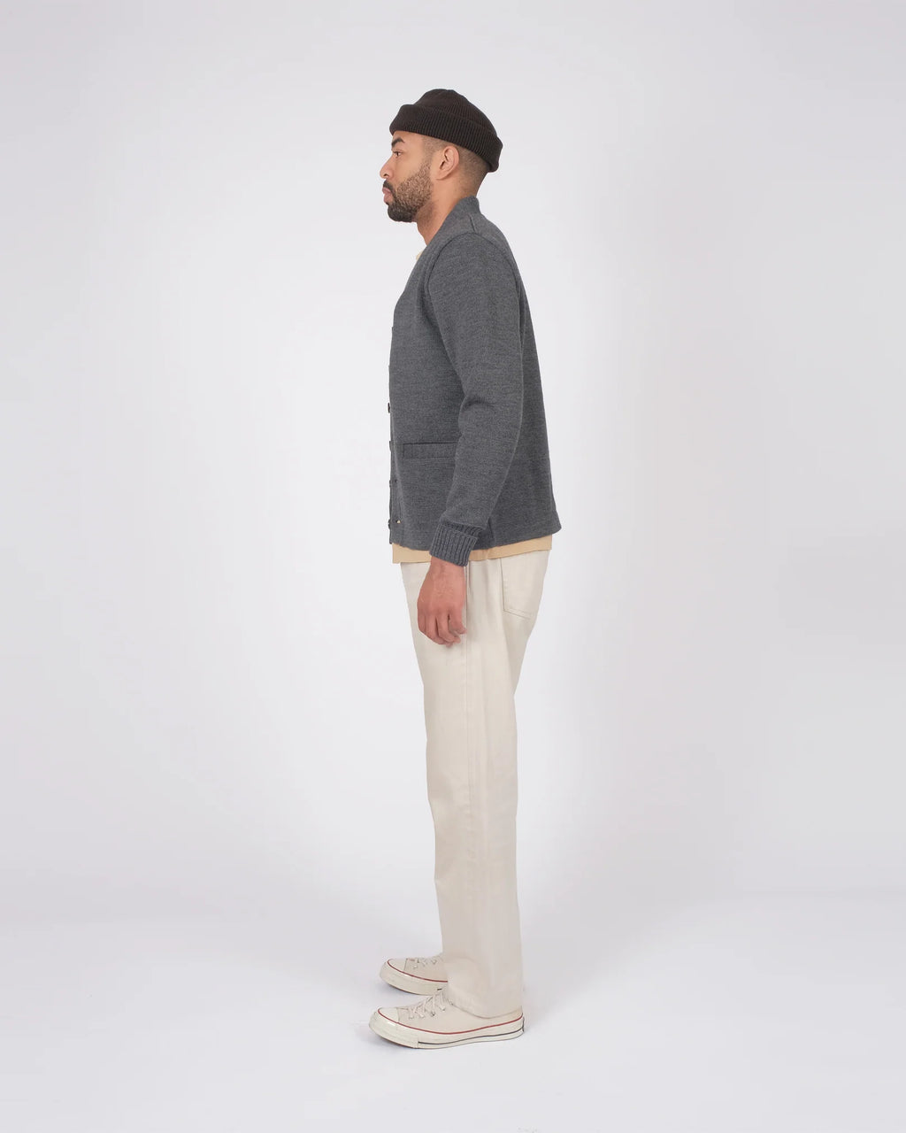 Classic Wool Cardigan - Charcoal