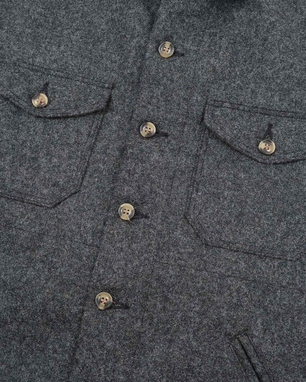 Melton Wool Crissman Overshirt - Granite