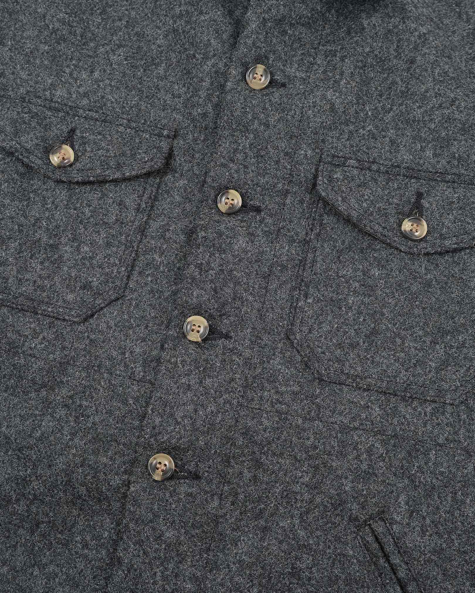 Melton Wool Crissman Overshirt - Granite