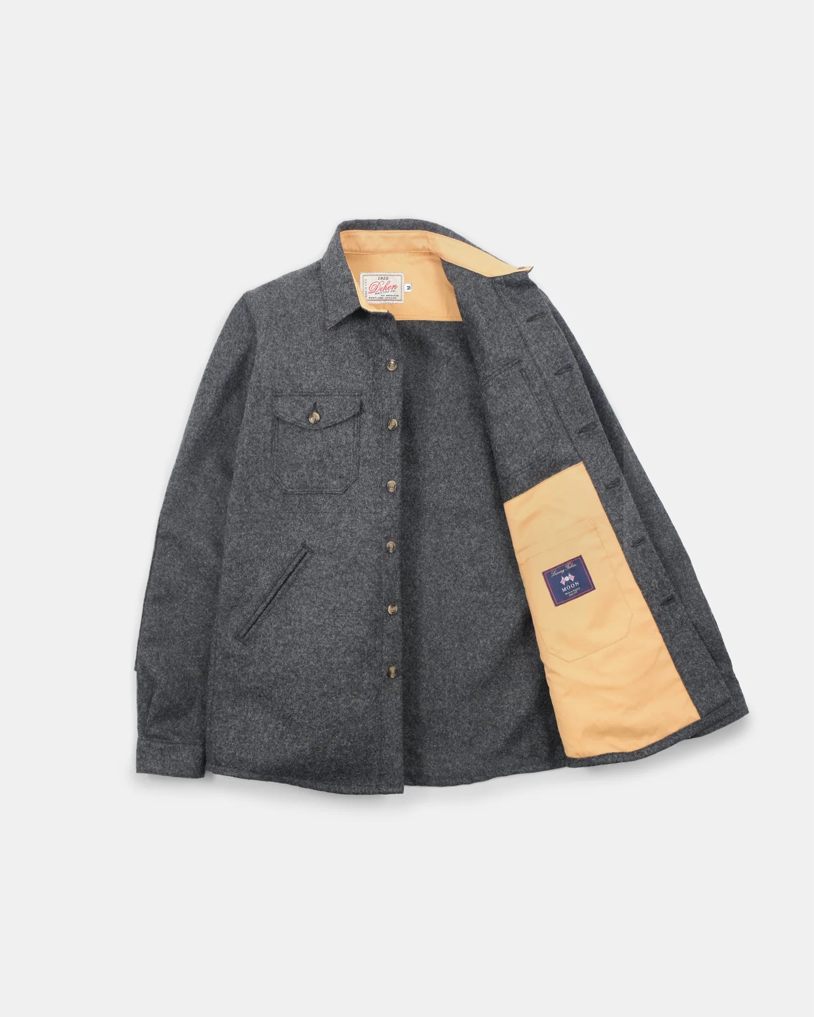 Melton Wool Crissman Overshirt - Granite