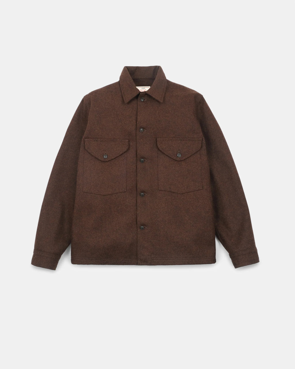Melton Wool Skyline Overshirt - Red Oak