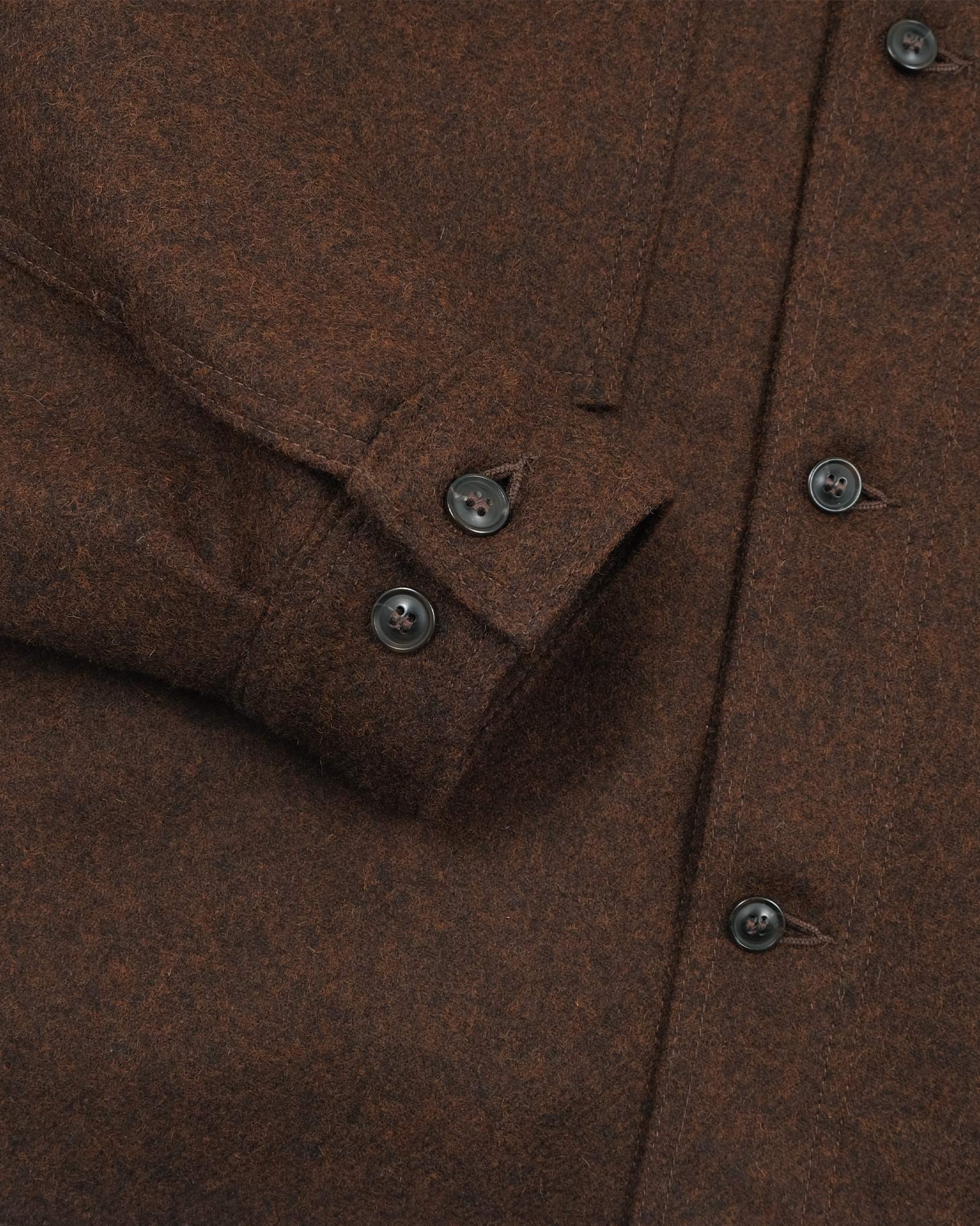Melton Wool Skyline Overshirt - Red Oak