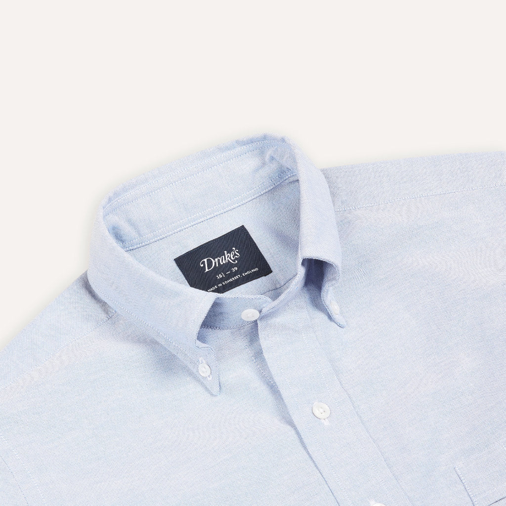 drake's dress shirt Drake's White Cotton Oxford Cloth Button-Down Shirt