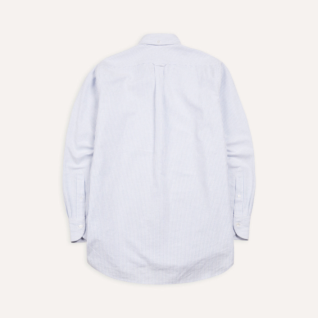 Button Down Oxford Shirt - Light Blue Ticking Stripe