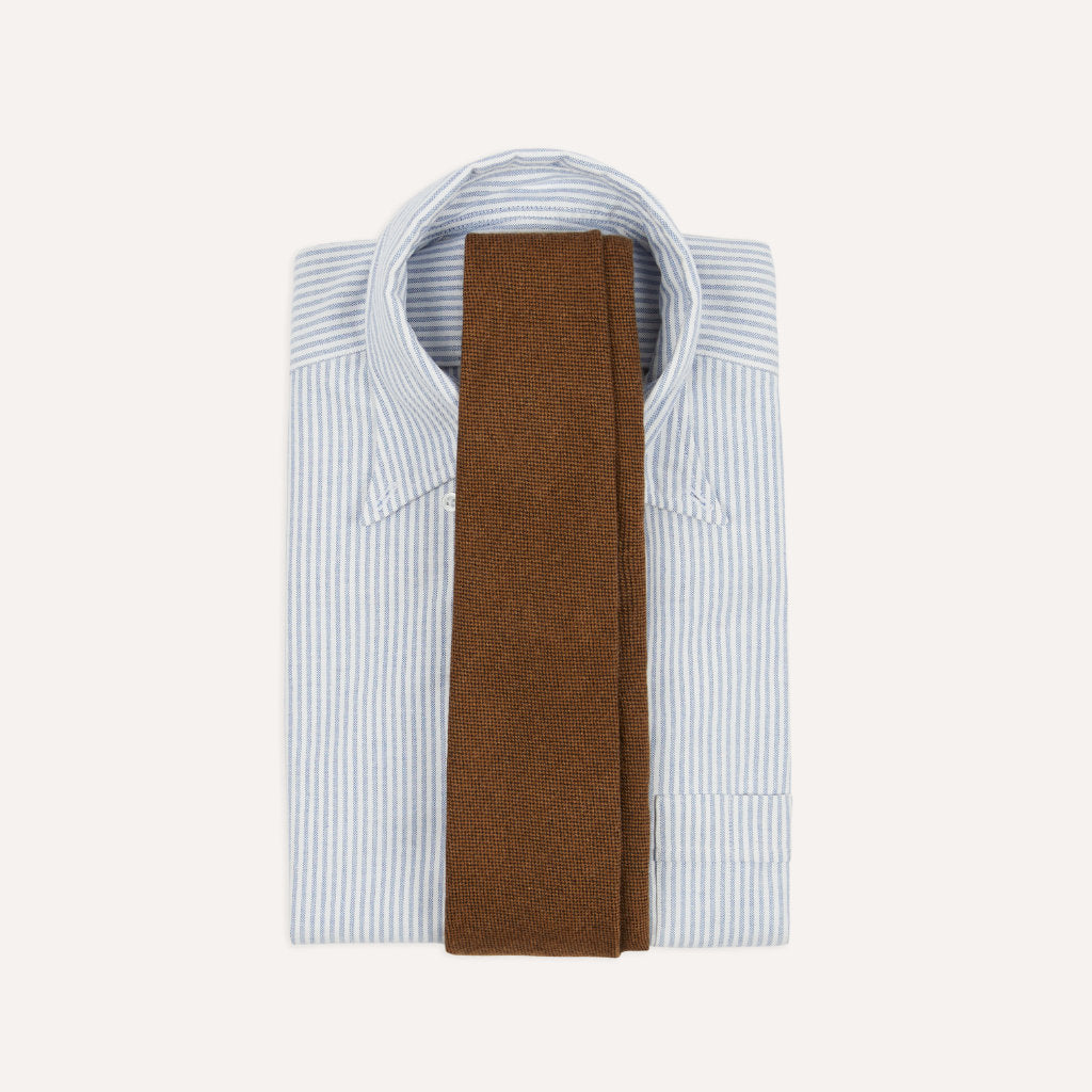 Solid Cashmere Tipped Tie; Light Brown