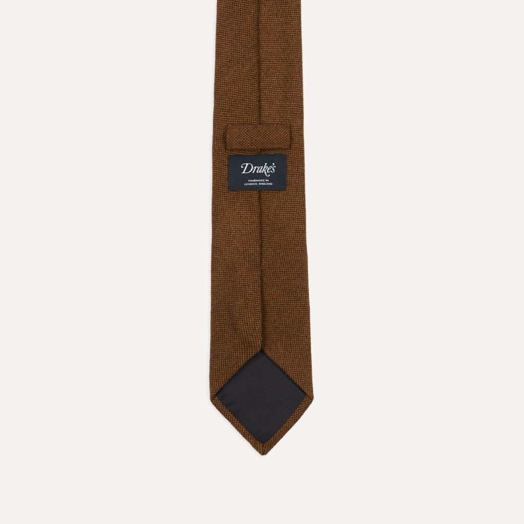 Solid Cashmere Tipped Tie; Light Brown