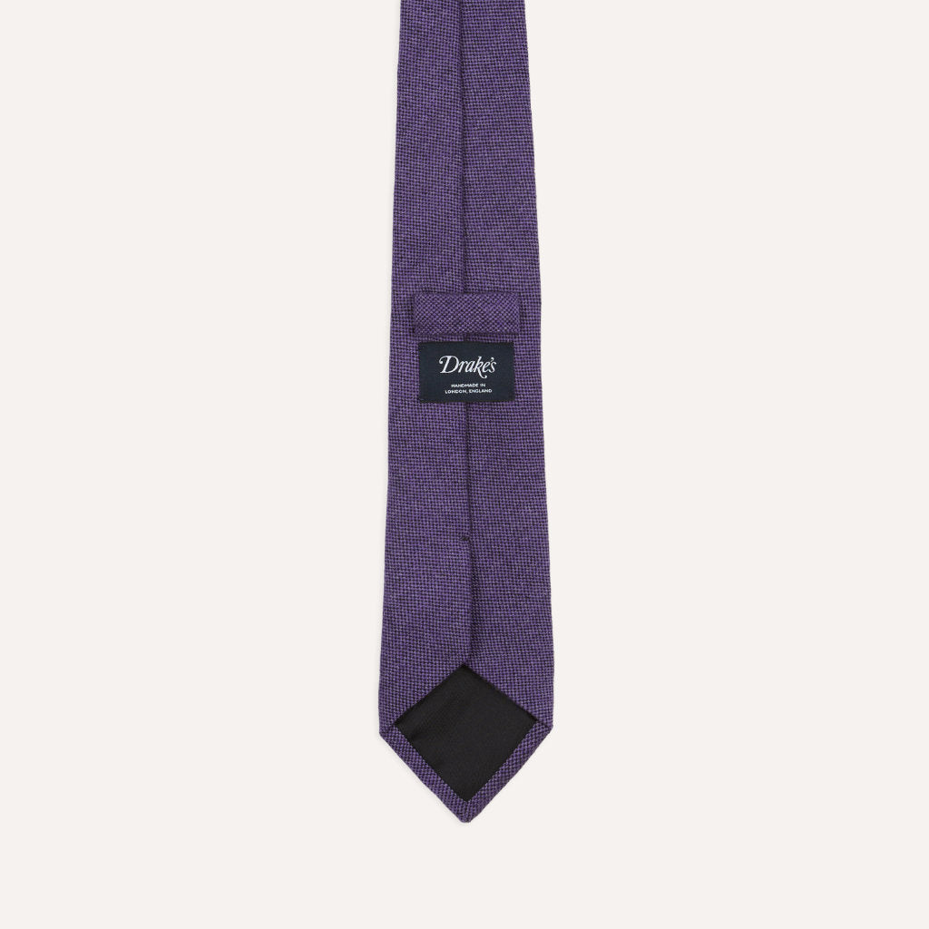 Solid Cashmere Tipped Tie; Violet