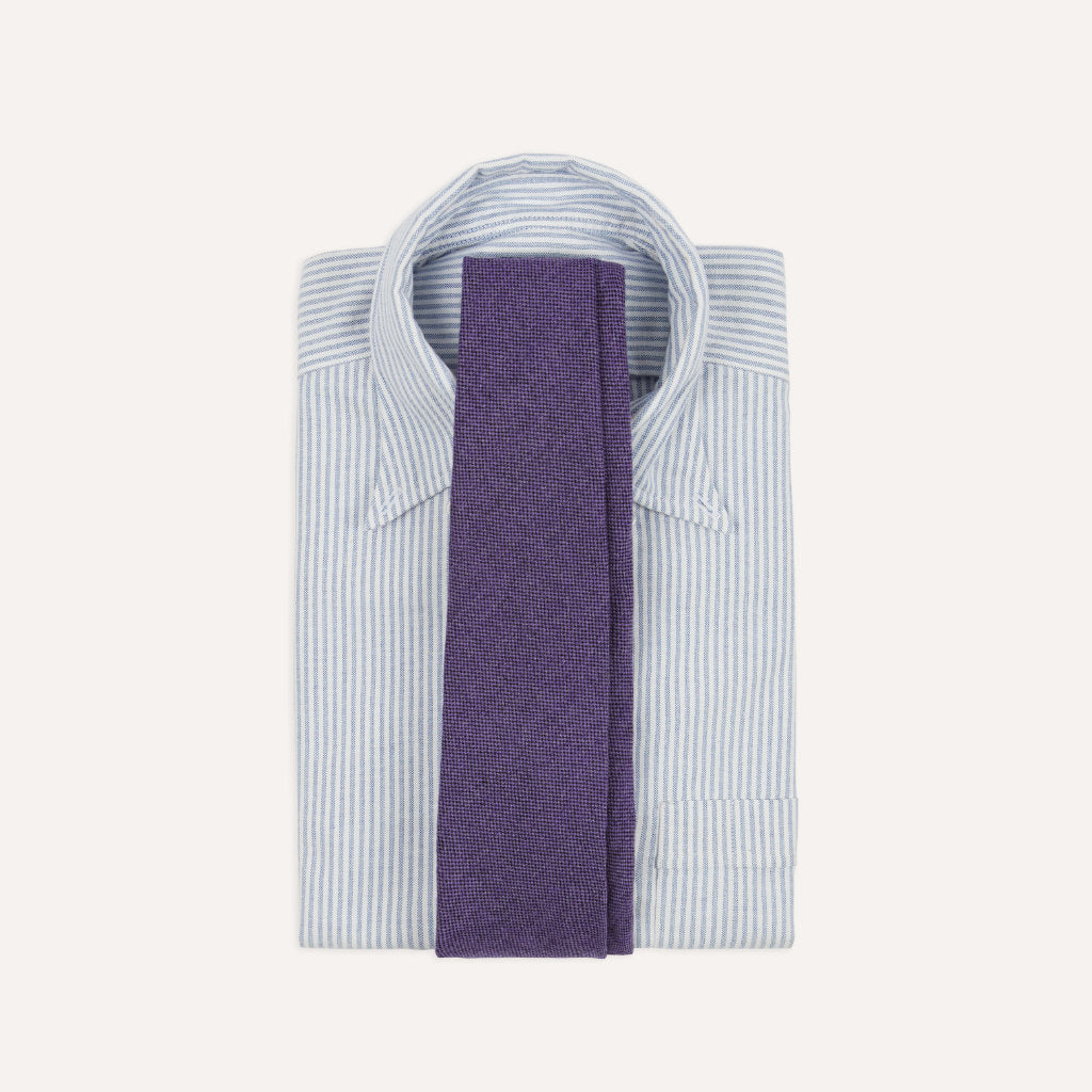 Solid Cashmere Tipped Tie; Violet