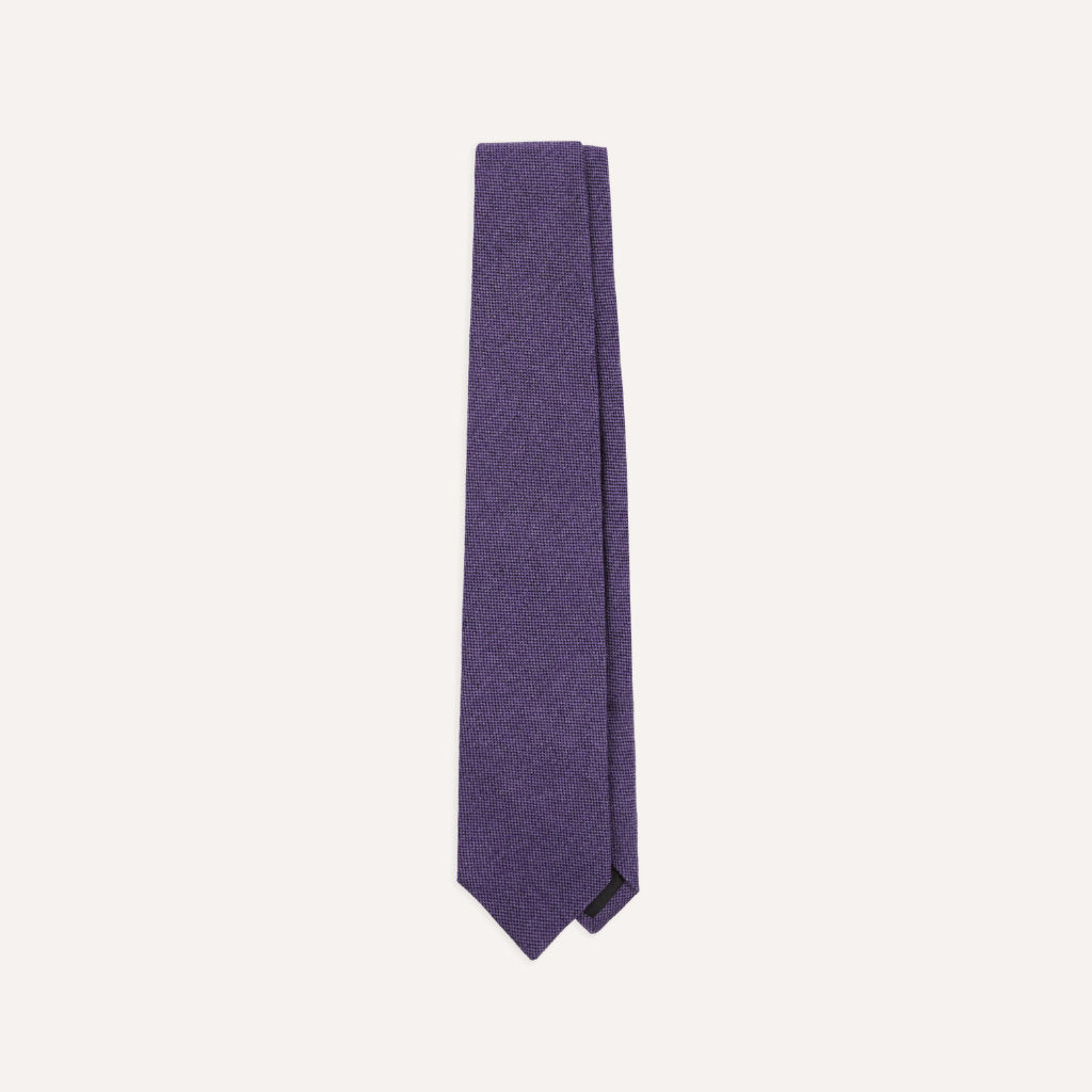 Solid Cashmere Tipped Tie; Violet