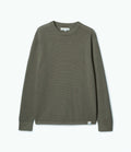Lightweight Waffle Knit Sweater - Army Green