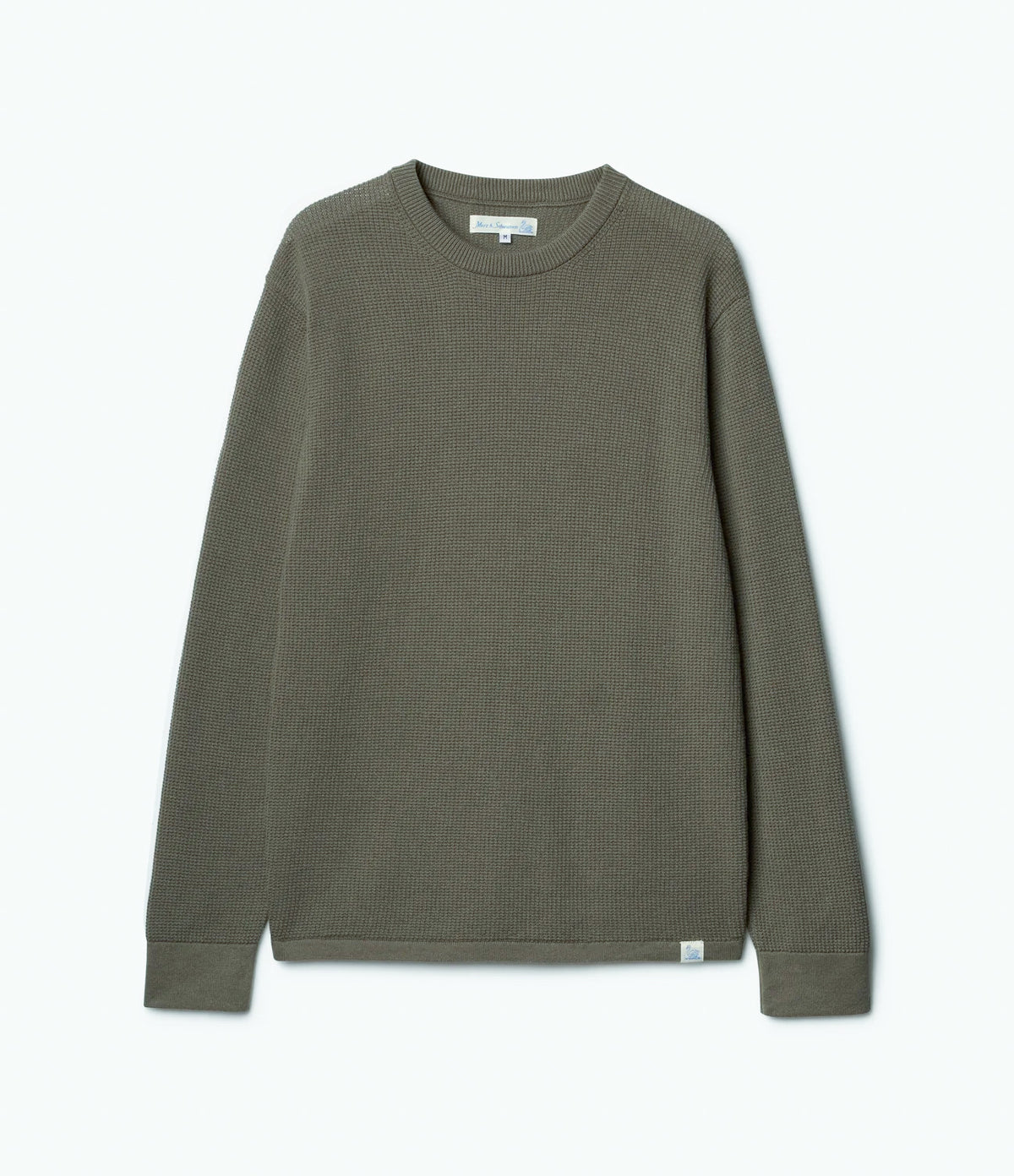 Lightweight Waffle Knit Sweater - Army Green