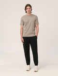 Stoneware crew neck T-shirt by håndværk, displaying a comfortable fit and simple design in a neutral color.