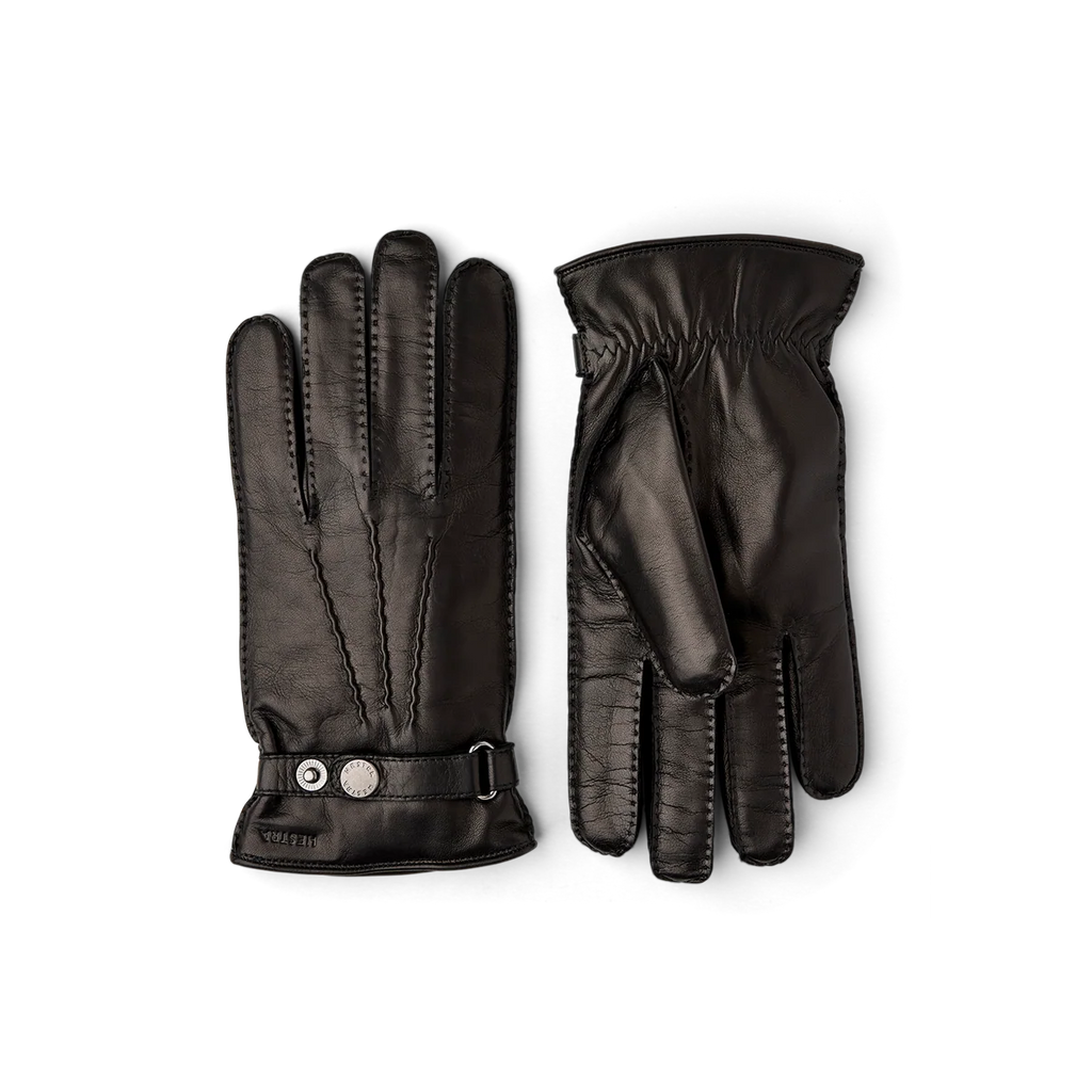 Jake Italian Lamb Nappa Lined Handsewn Gloves - Black