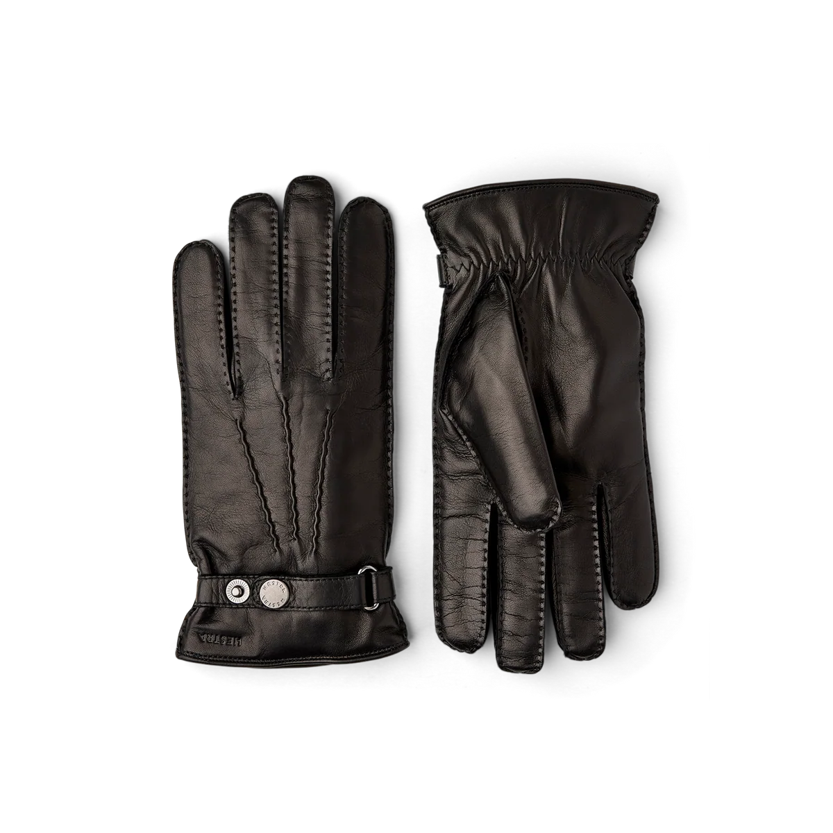 Jake Italian Lamb Nappa Lined Handsewn Gloves - Black