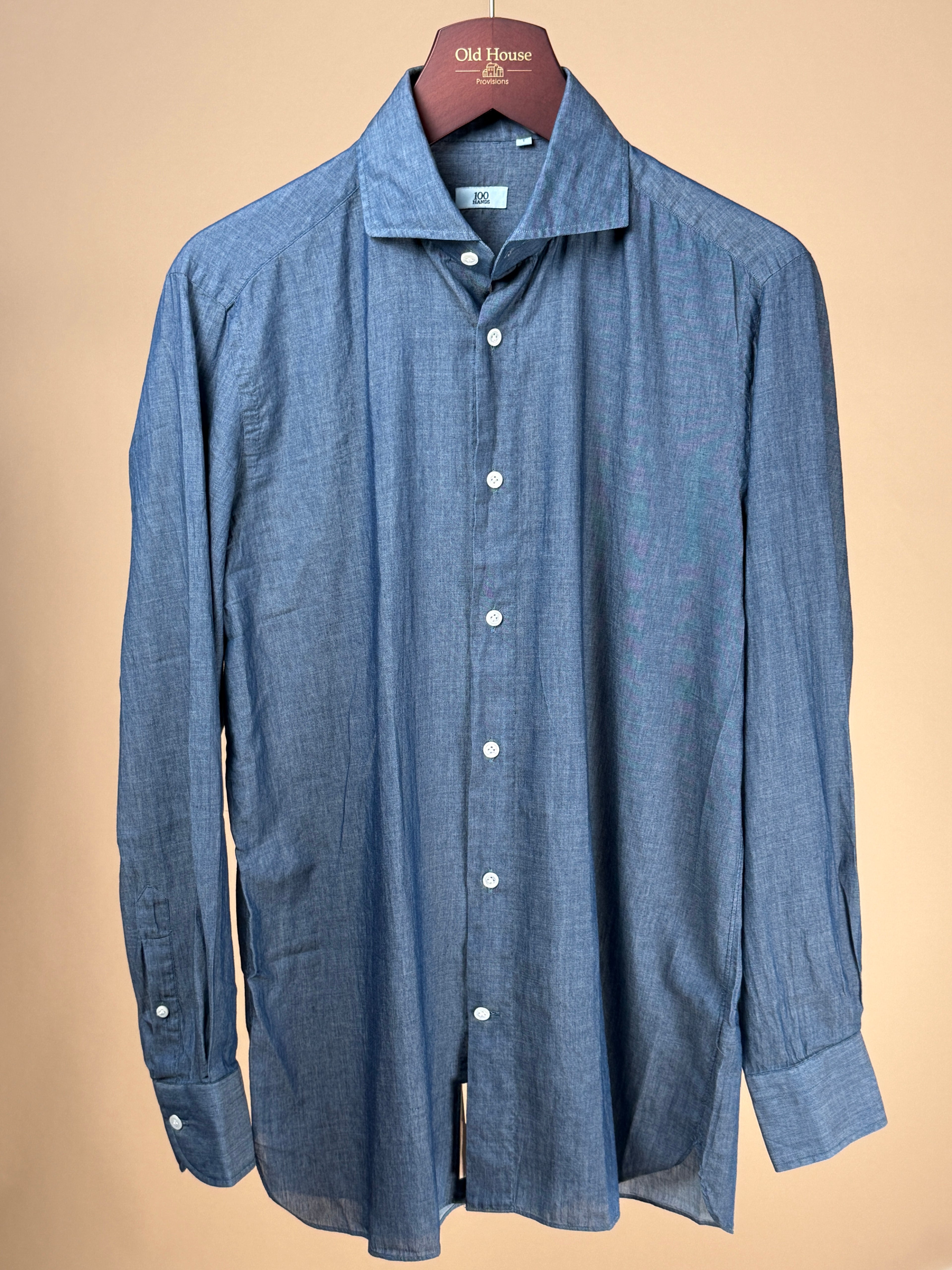 100 hands dress shirts 100Hands | Hand Made | Luxury Shirt | Royale Blue Luxury Shirt in Superfine fabric EU45