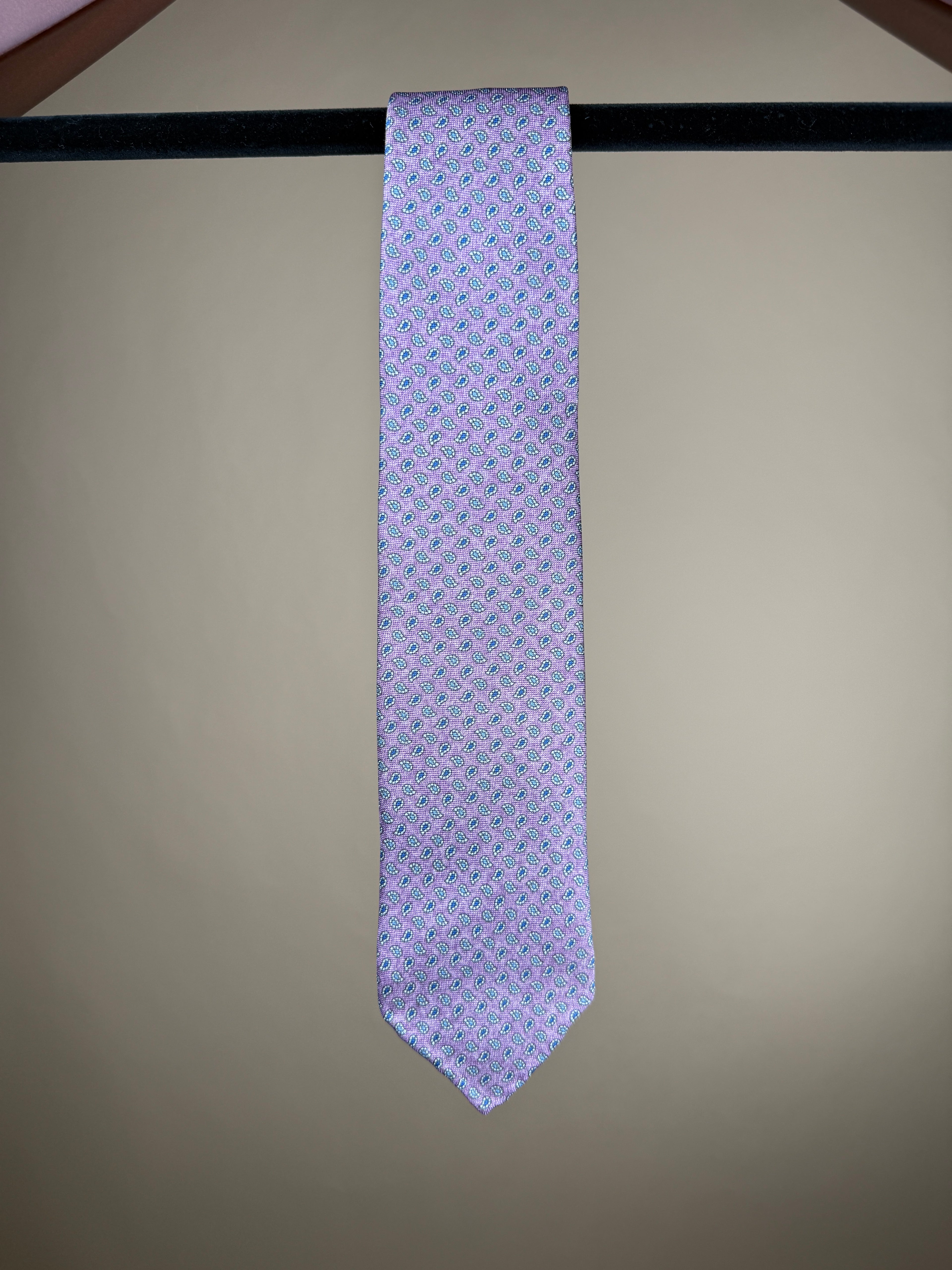 Micro Paisley Untipped Tie - Lailac