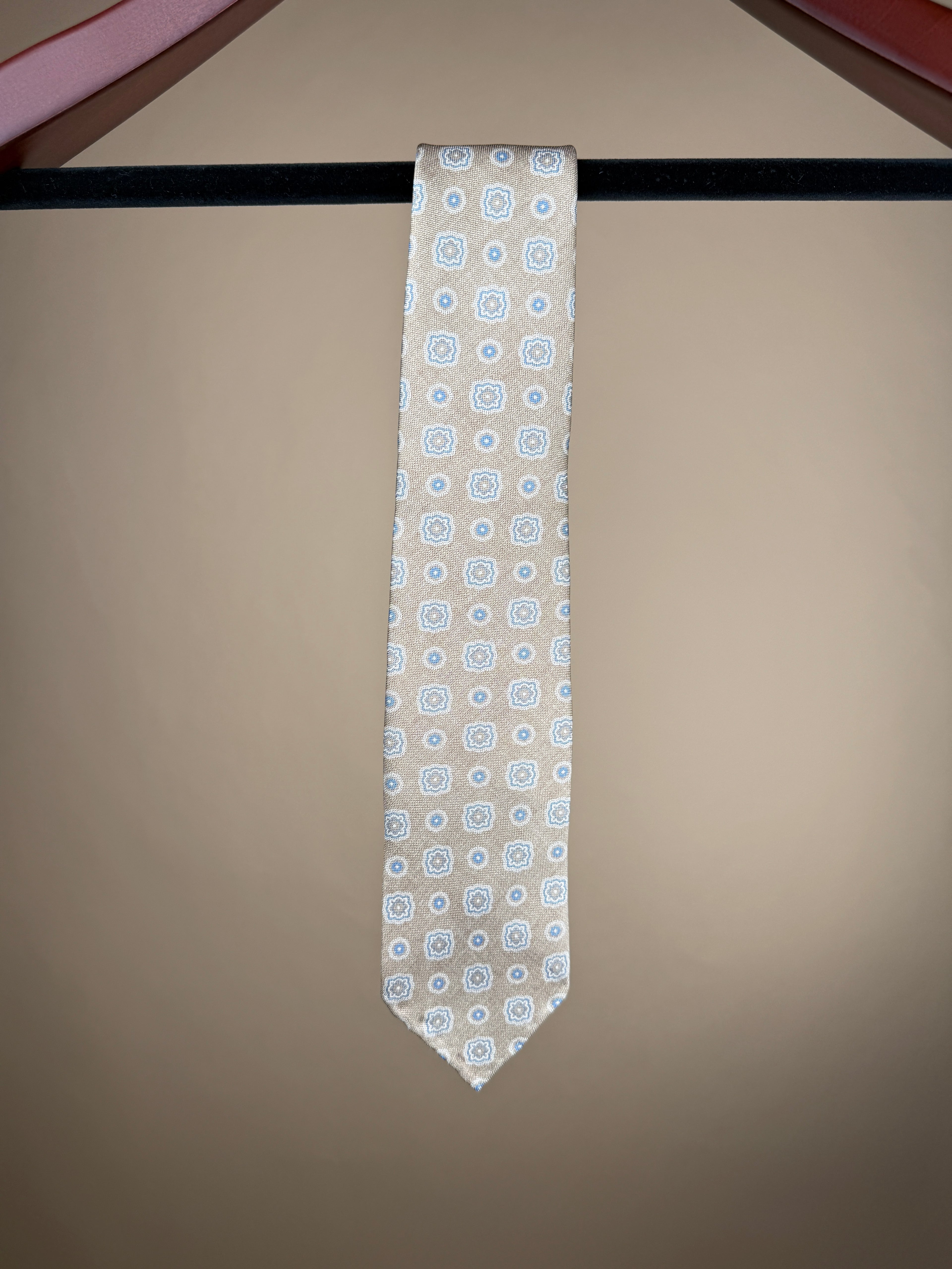 Medallion Untipped Tie - Beige