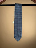 Navy mini floral pattern untipped tie by Paolo Albizzati, stylish accessory with floral design, suitable for formal or casual wear