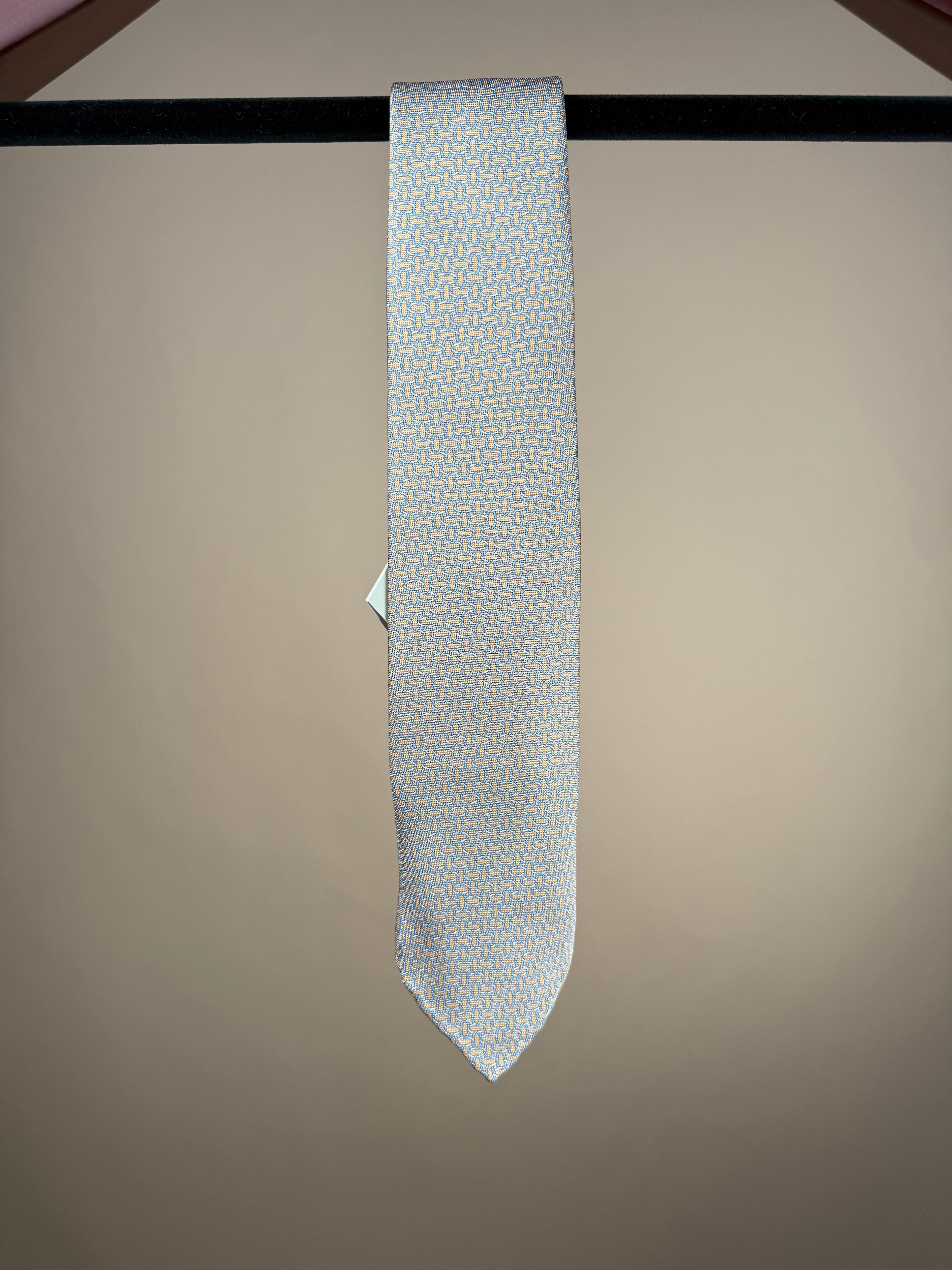 Chainmail Pattern Untipped Tie - Yellow