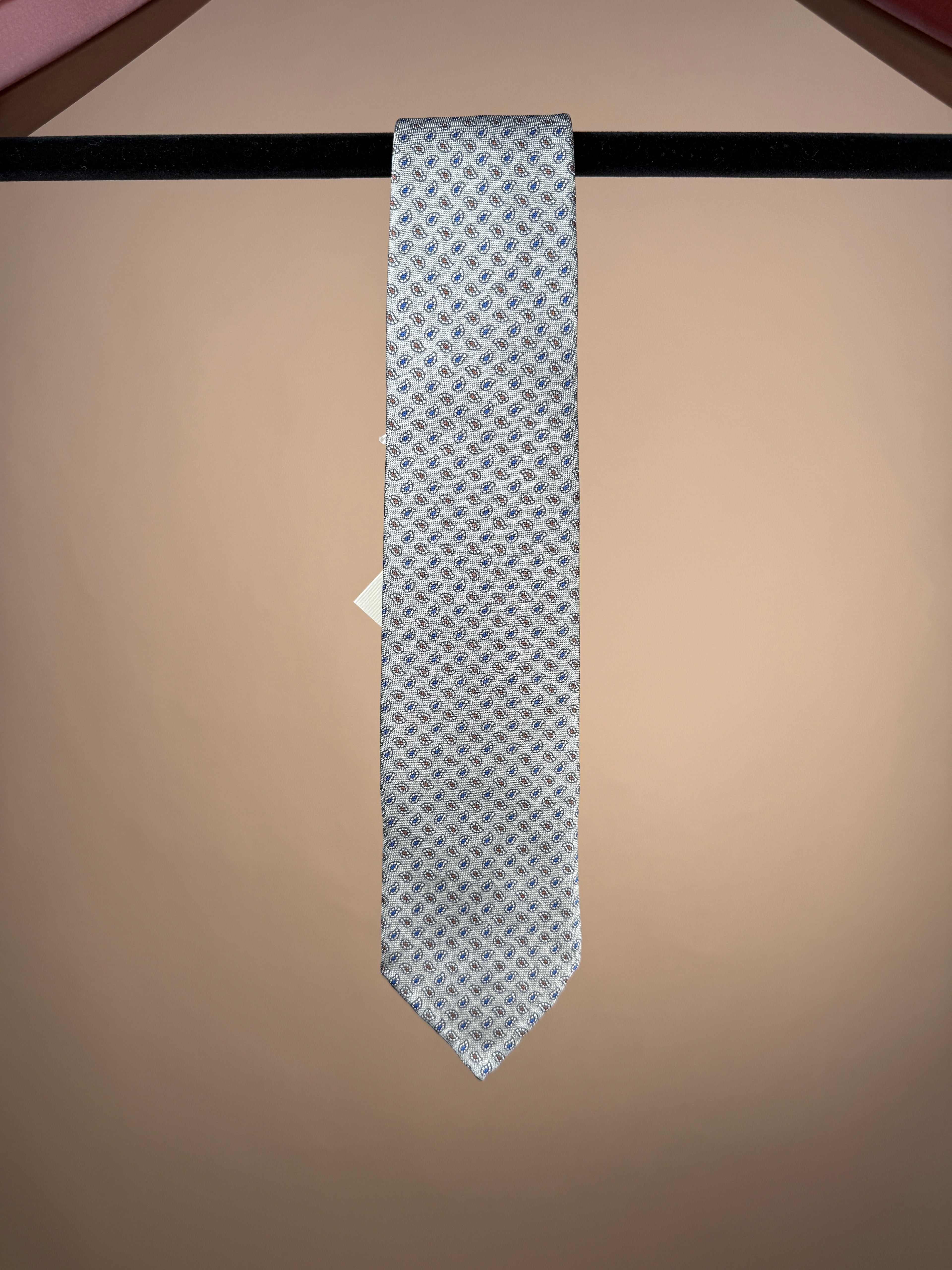 Micro Paisley Untipped Tie - Sage