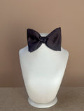Unlined Medium Classic Bow Tie - Black Silk Satin