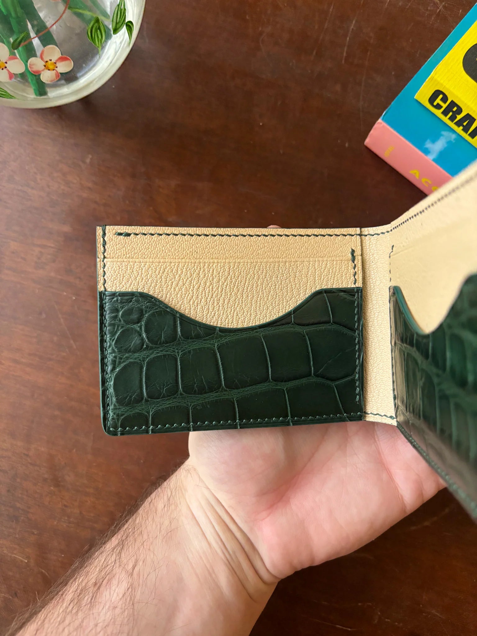 Billfold Wallet - Green Alligator