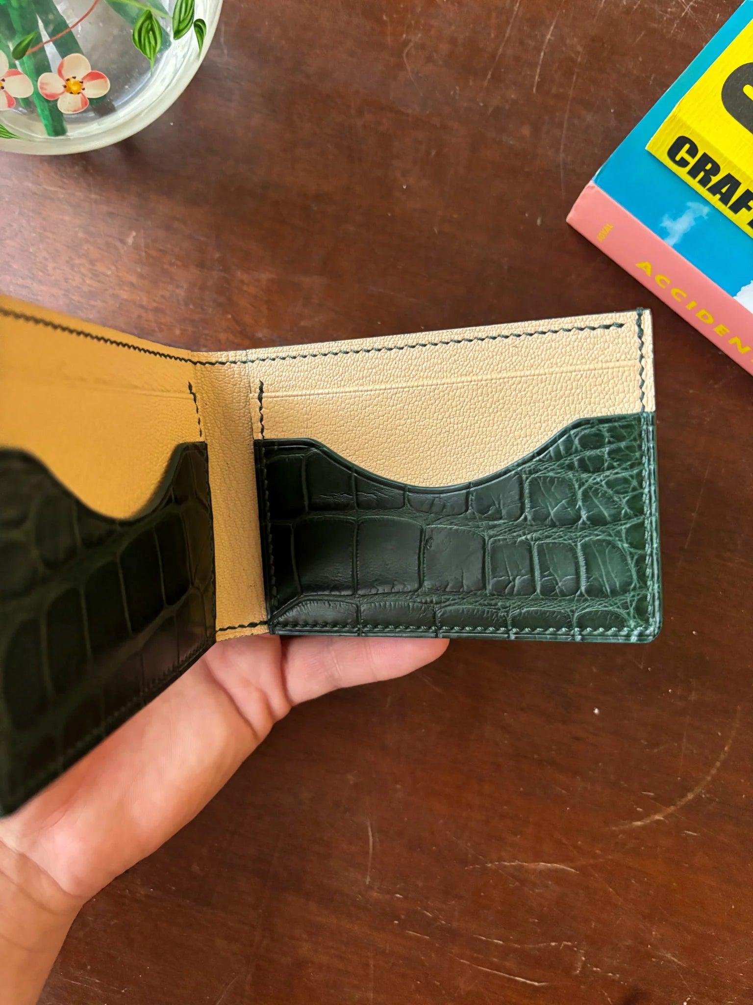 Billfold Wallet - Green Alligator