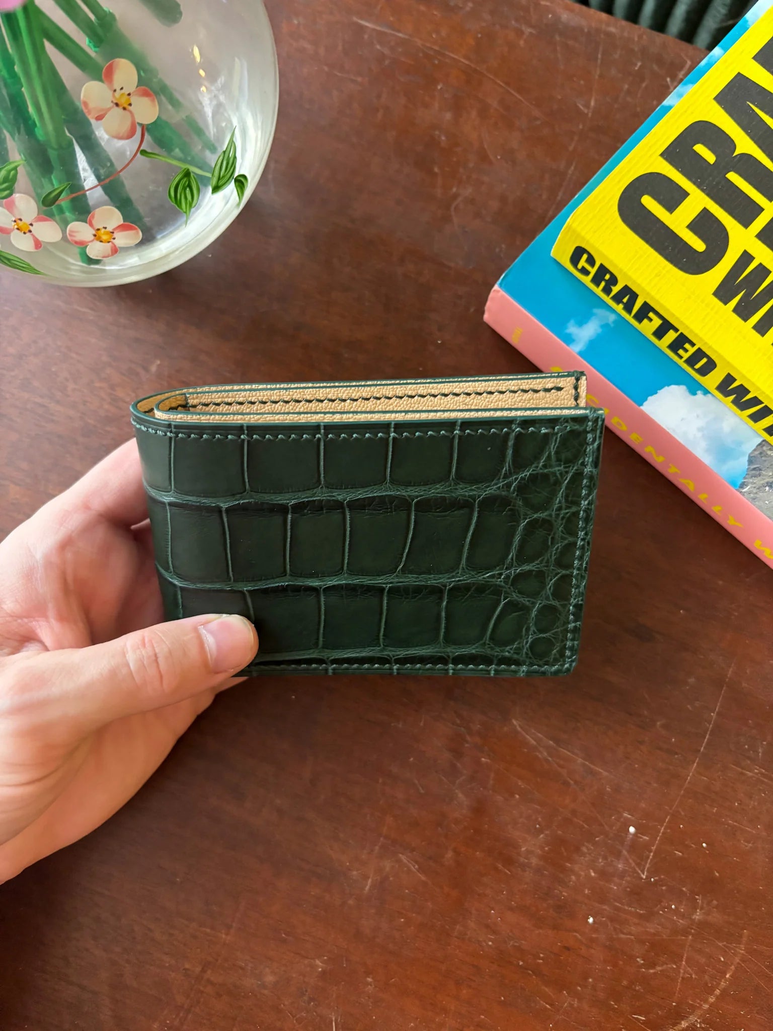 Billfold Wallet - Green Alligator