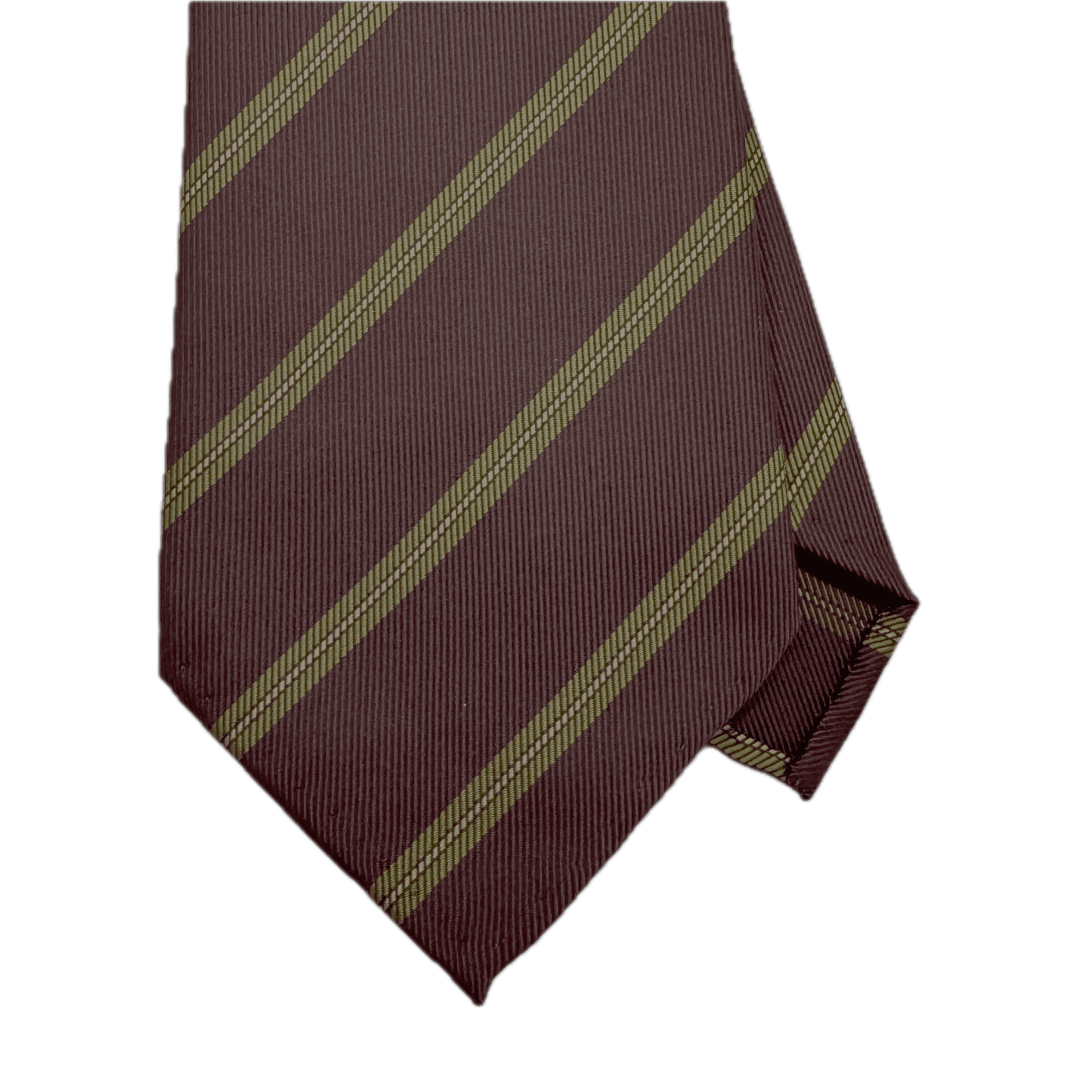 Silk Seven-Fold Tie - Burgundy Lime Stripe