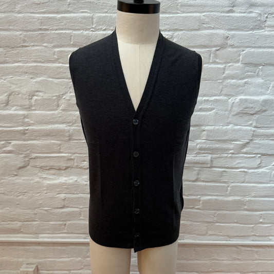 Sleeveless Cardigan - Charcoal