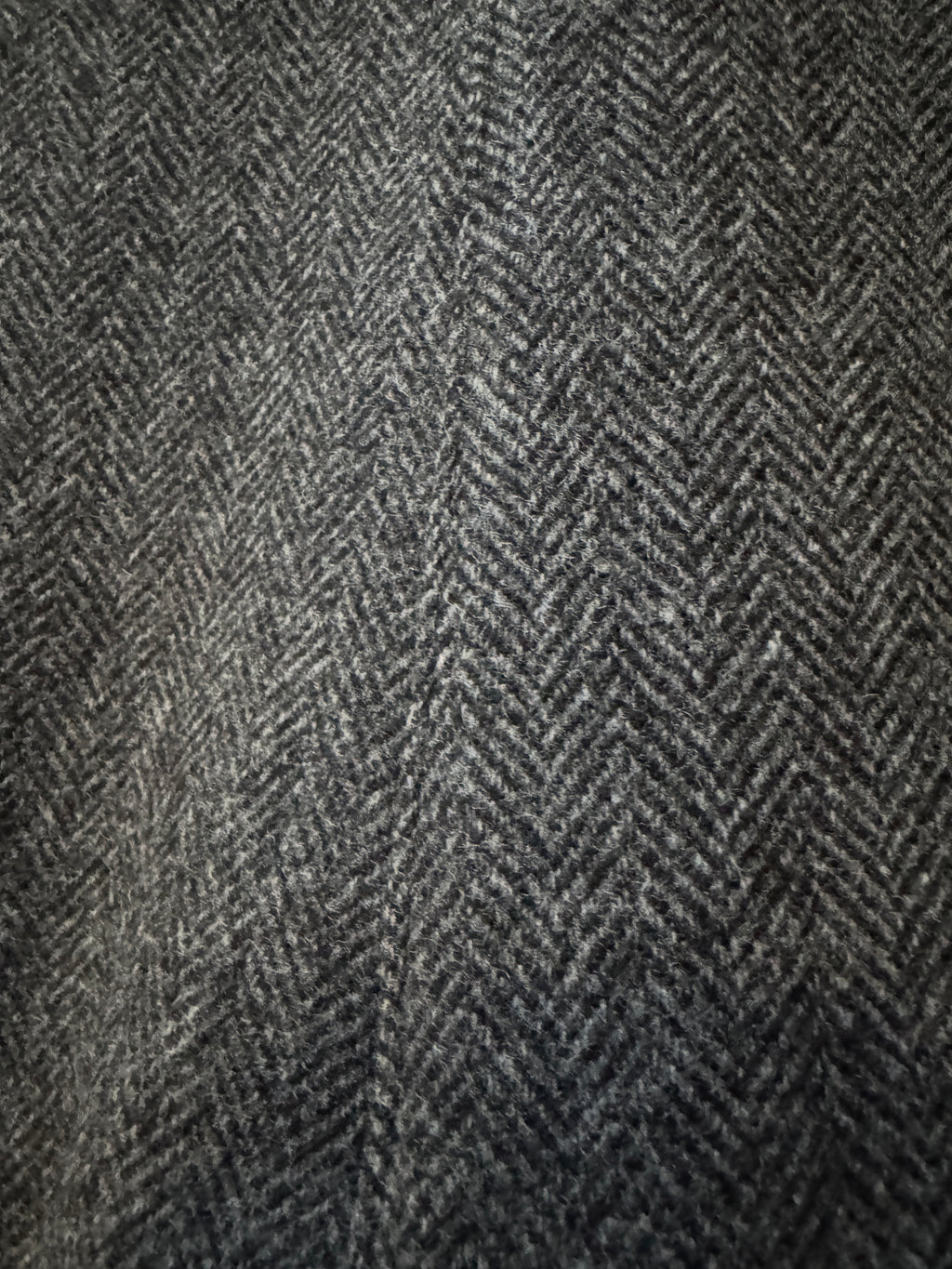 Gray Wool Herringbone Tweed 2-Pleat Trousers 1260P