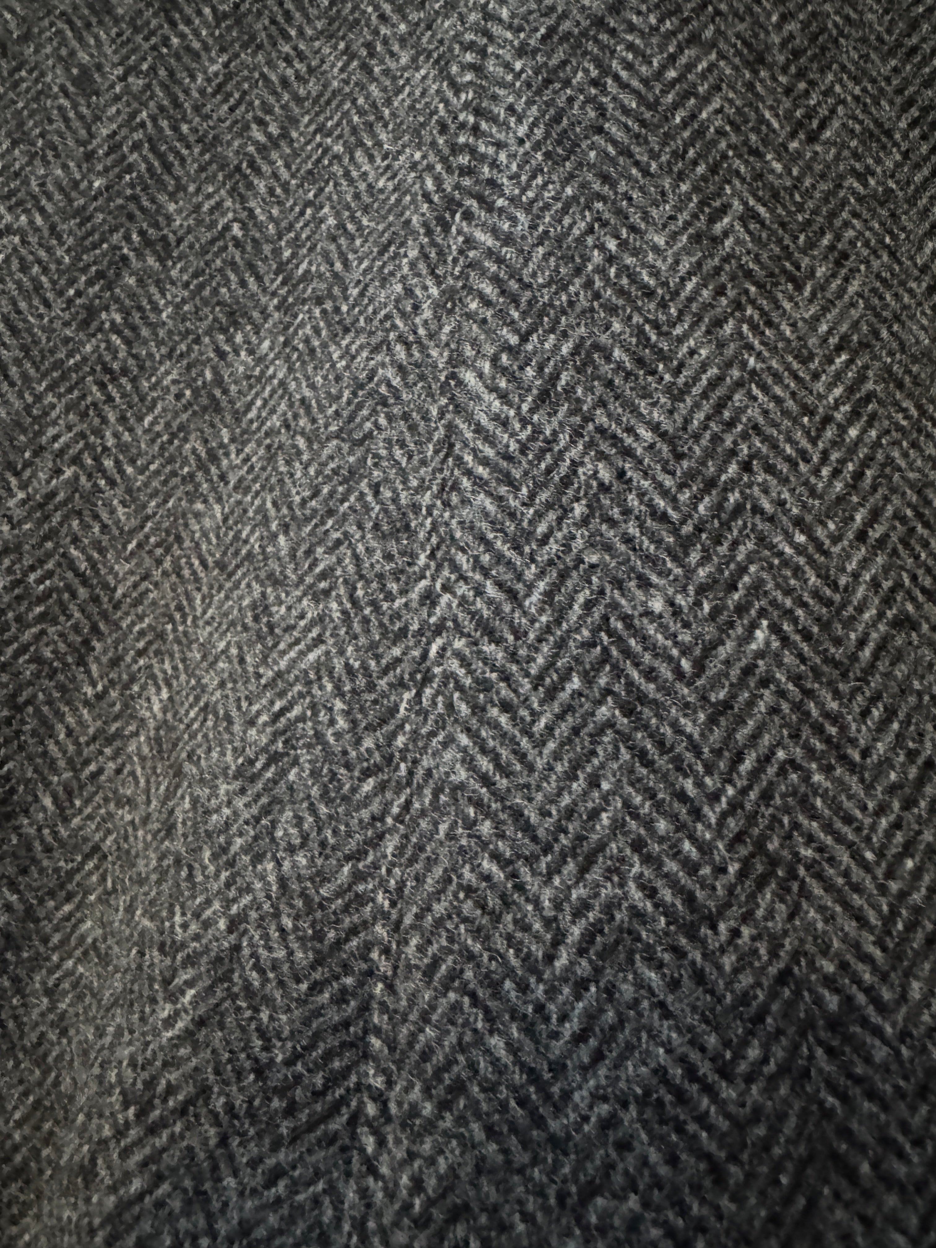 Gray Wool Herringbone Tweed 2-Pleat Trousers 1260P
