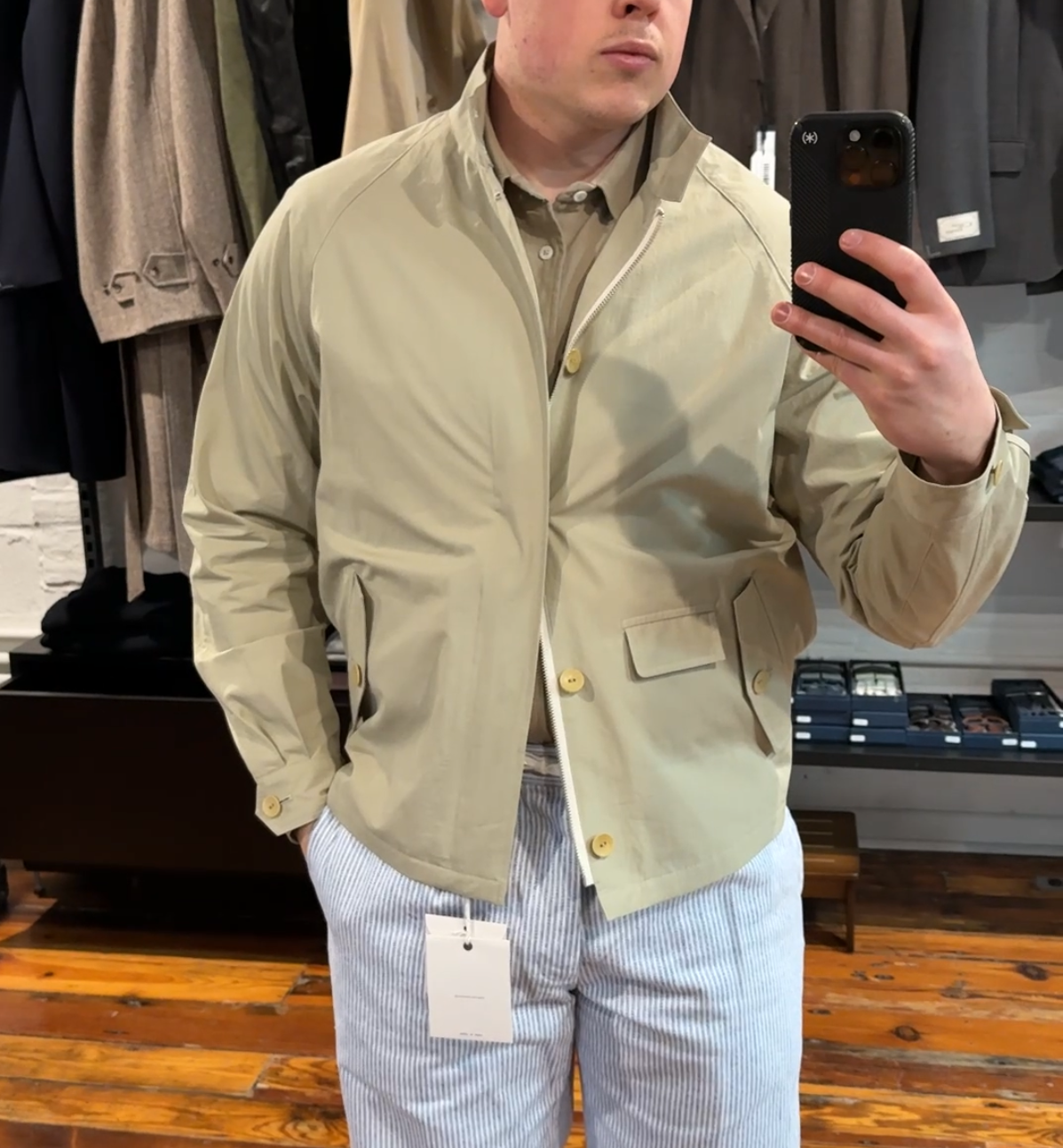 GIANNI Harrington Jacket - Sand Weather Resistant Cotton