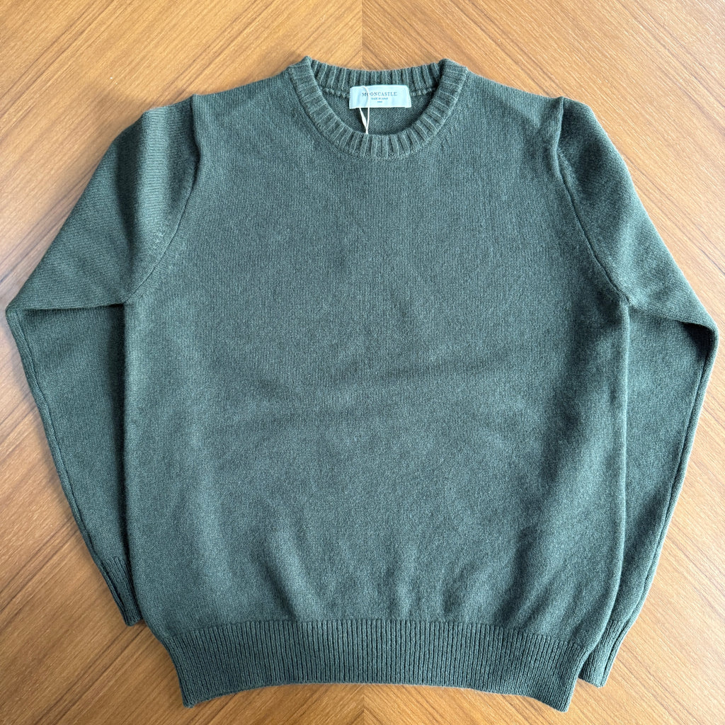 Cashmere Silk Wool Crewneck - Moss Green