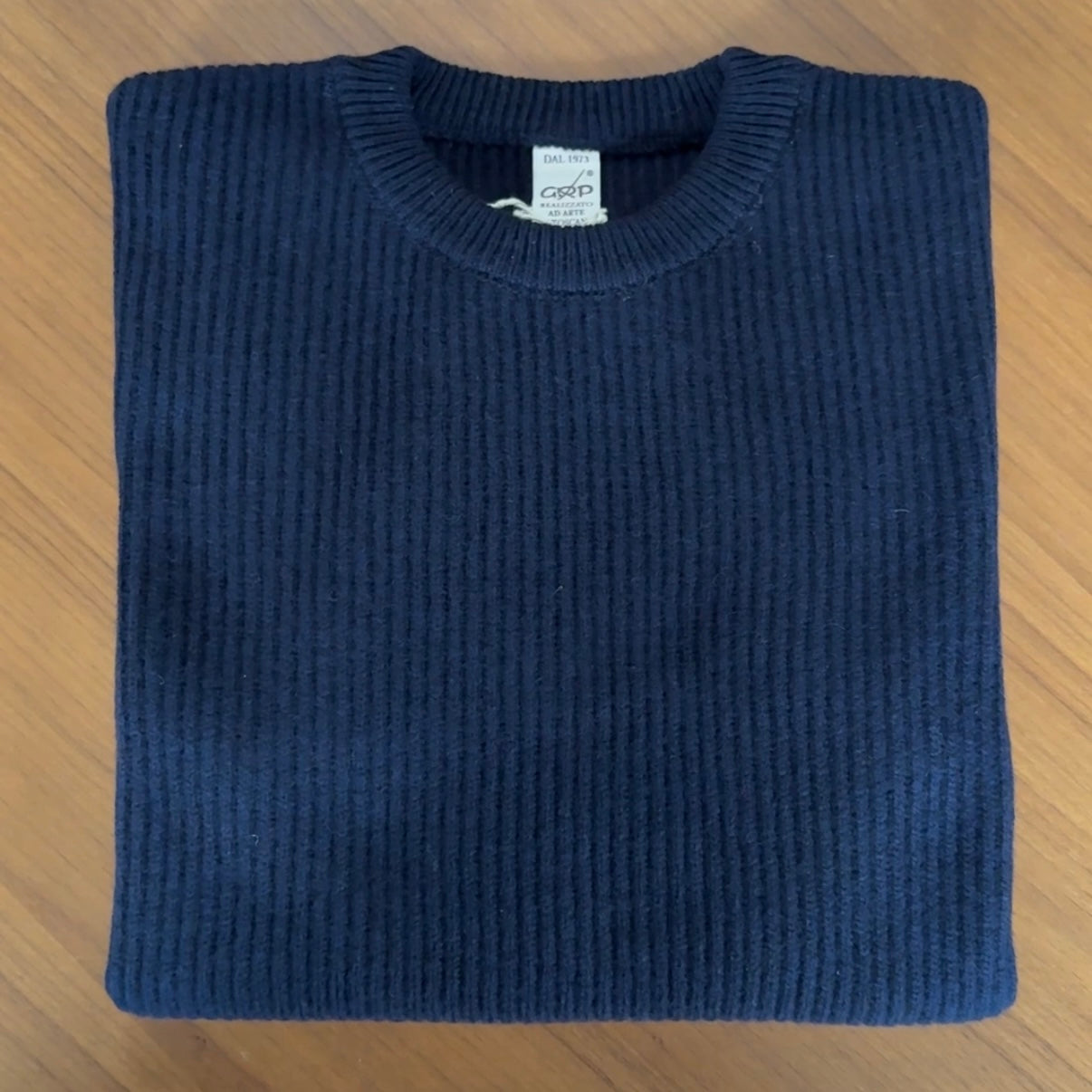Ribbed Crewneck Sweater - Navy