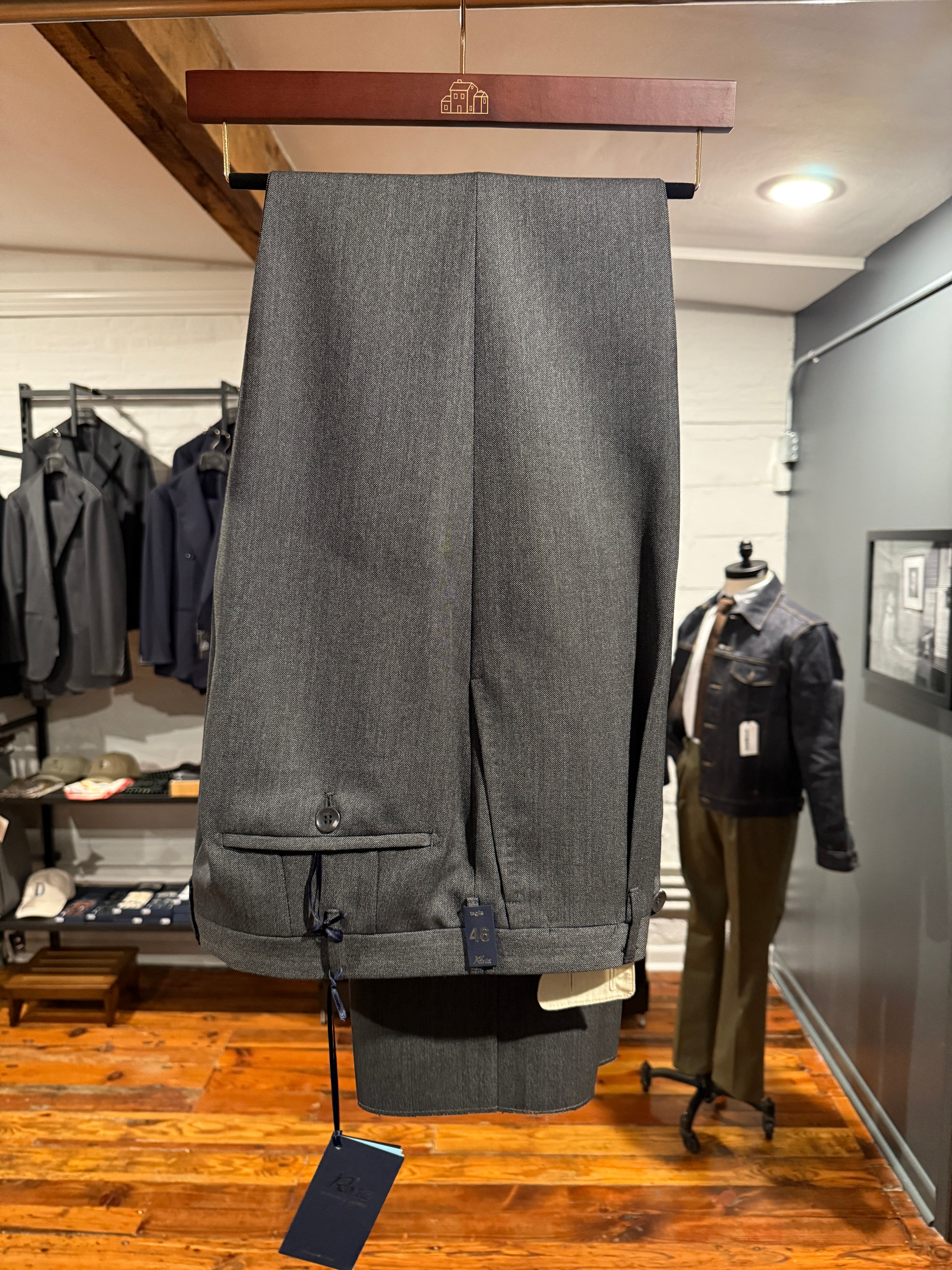 Pleated Dress Trouser - Mid-Gray 3-Ply Wool