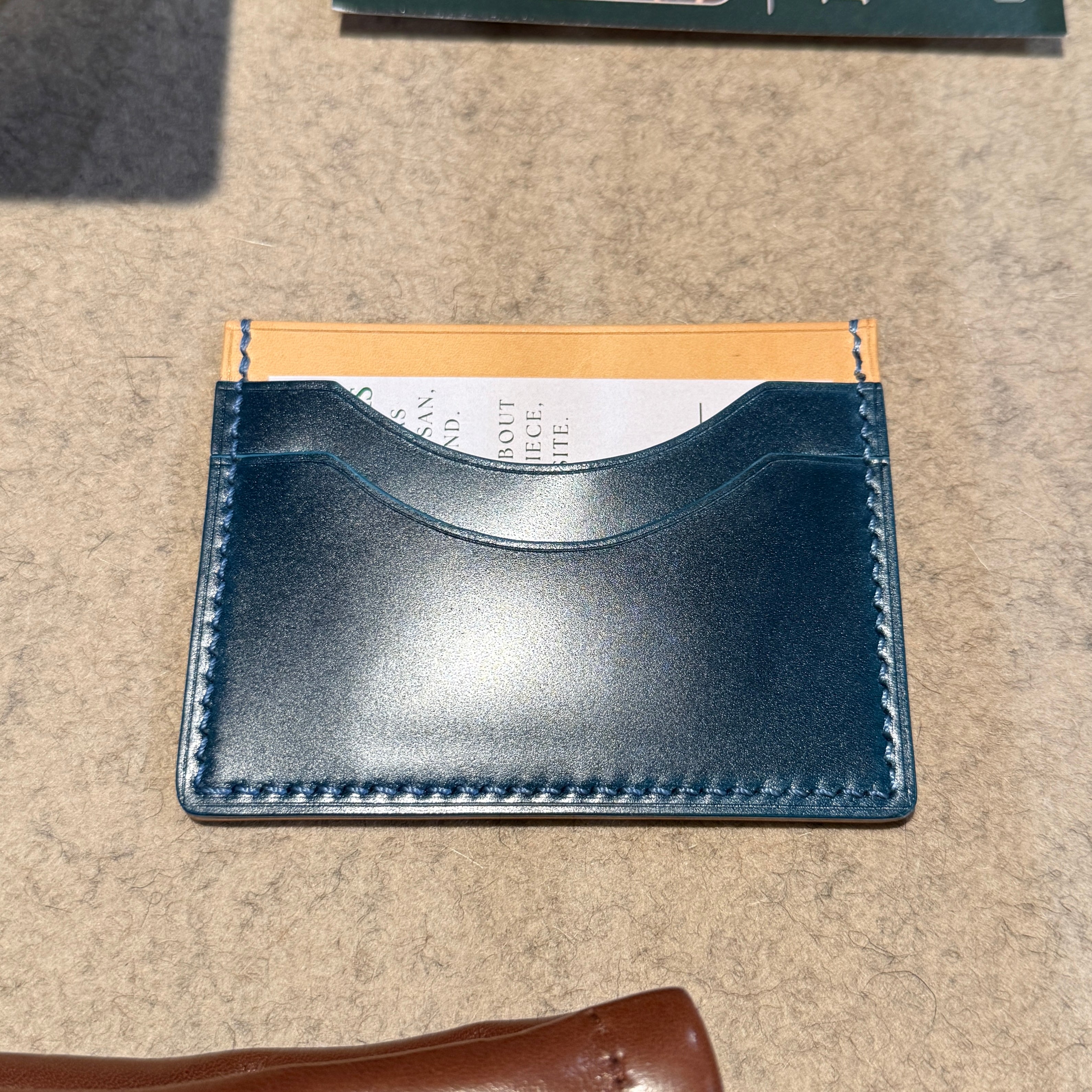 Cardholder - Blue Shell Cordovan/Natural