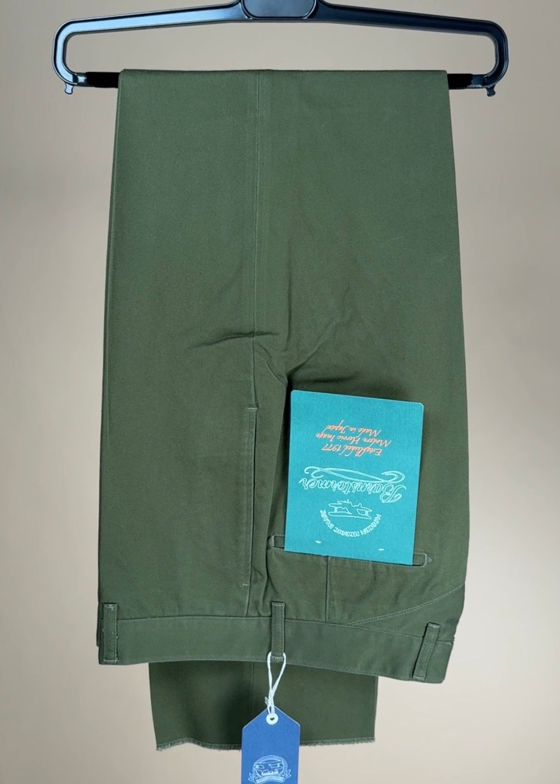 Olive Flat Front Chinos - 1952UC
