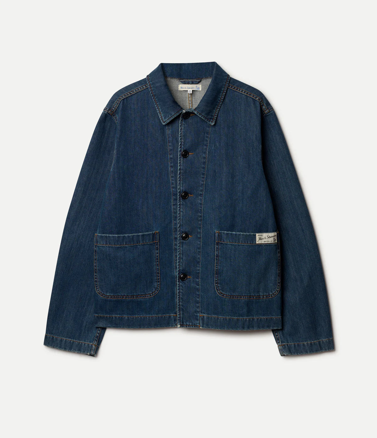 Cropped Worker's Denim Jacket - Indigo