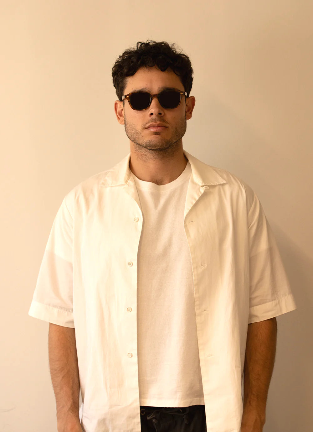 Garrett Leight Lachman sunglasses with butterscotch semi-flat frame and pure green lenses, stylish accessories for sun protection.