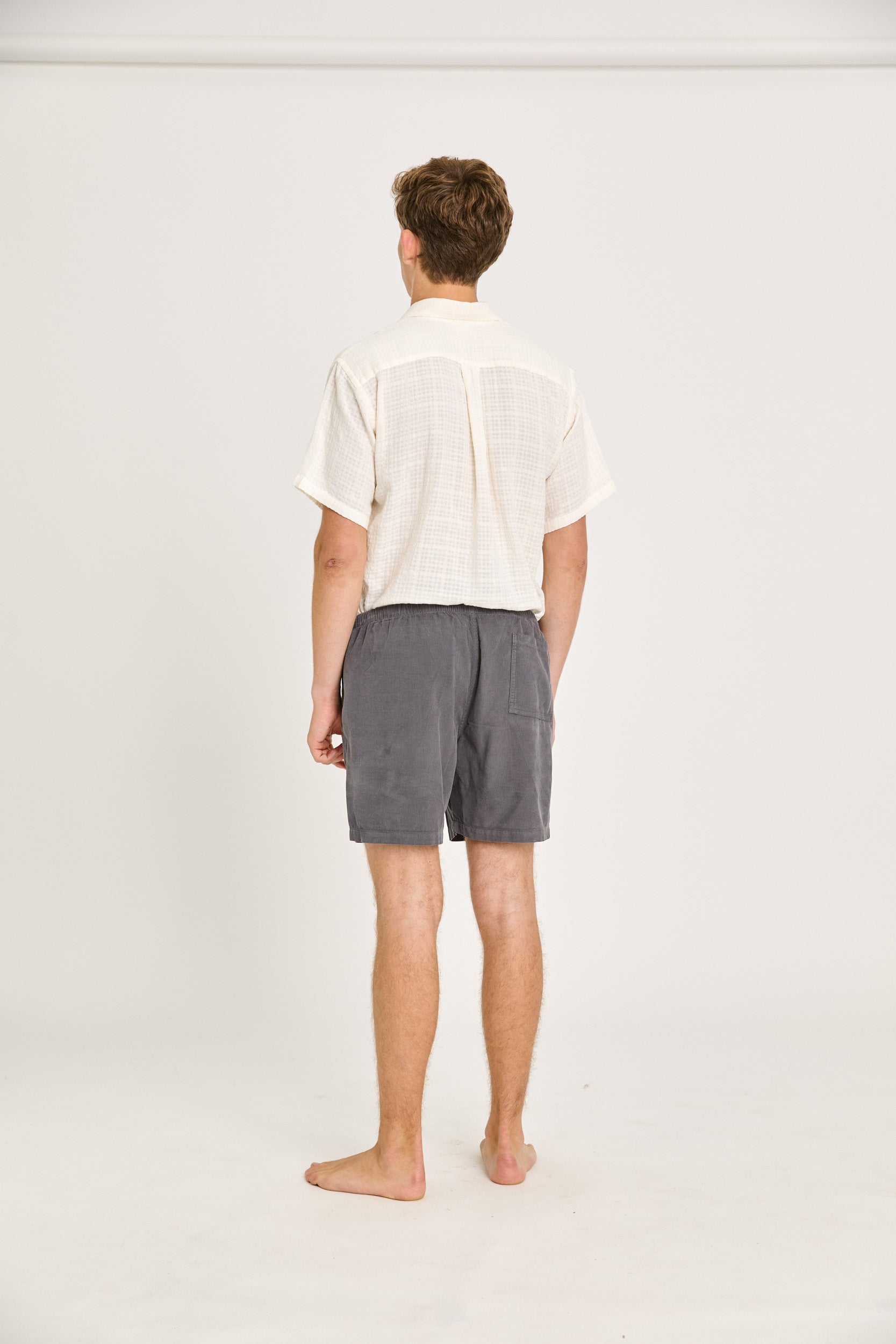 Dark Gray Corduroy Lounge Shorts
