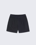 Dark navy Lapa Canvas Pleated Shorts by La Paz, showing the front view with pleats and relaxed fit for casual wear.