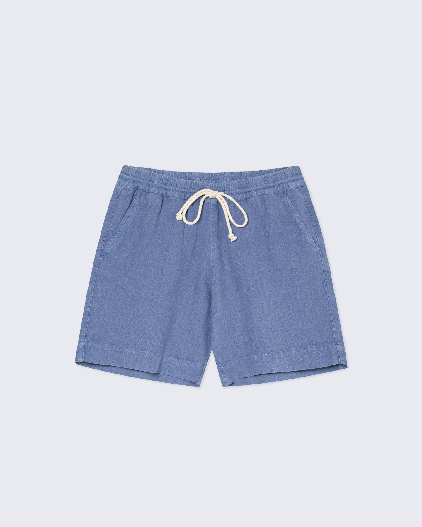 Blue Pestana Linen Lounge Shorts by La Paz, featuring lightweight, relaxed-fit design ideal for casual wear.
