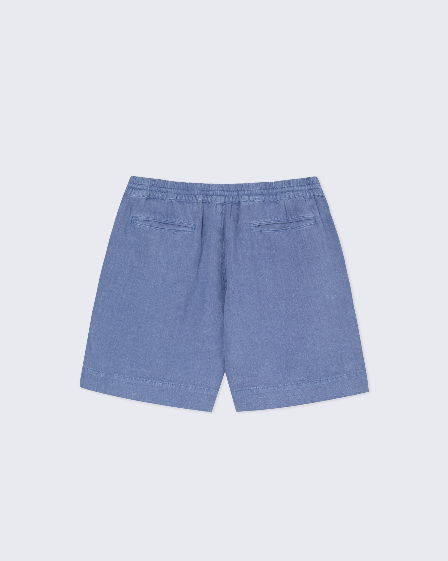 Blue Pestana Linen Lounge Shorts by La Paz, showcasing lightweight, comfortable linen fabric and relaxed fit.