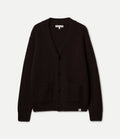 Ribbed Merino Wool-Cashmere Cardigan - Espresso