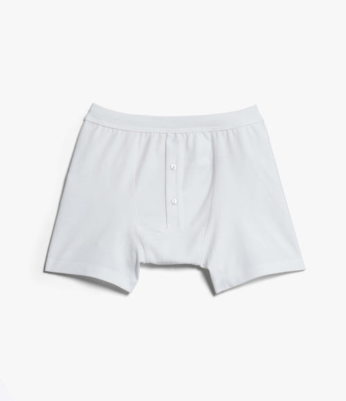 White Merz b Schwanen 255 Loopwheeled Button Briefs accessory with button closure and soft, durable fabric.