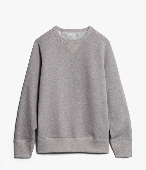 Gray Merz b Schwanen 3S48 Loopwheeled sweatshirt with rounded neckline and relaxed fit, displayed on a plain background.
