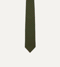 Mini Squares Dot Pattern Silk Tie - Green & Red